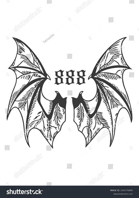 Demon Dragon Vampire Bat Wings Horror Stock Vector Royalty Free