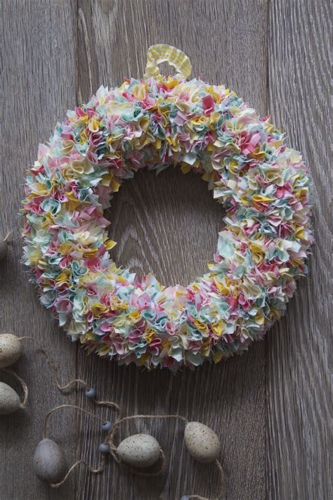 Fabric Wreath Craft A Simple Spring Project Using Fabric Scraps