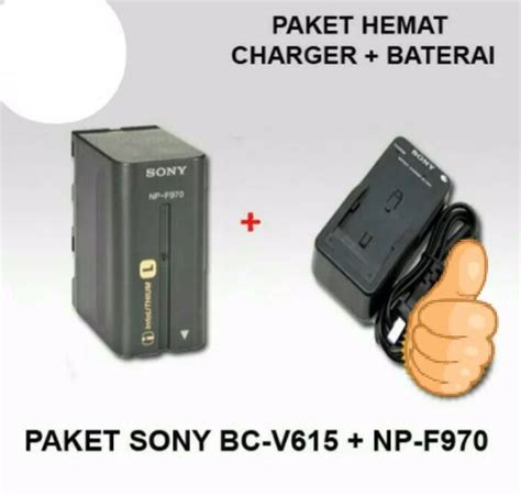 jual baterai dan charger handycam sony np f970 kualitas bagus di lapak