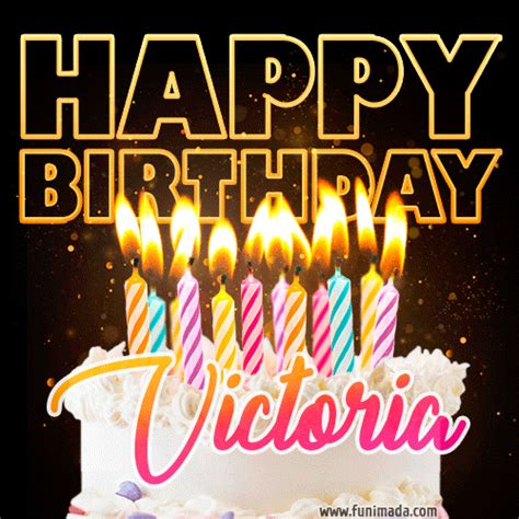 Victoria Animated Happy Birthday Cake  Image For Whatsapp
