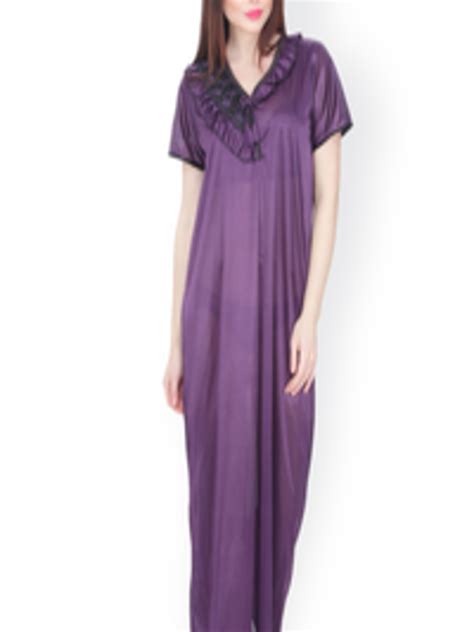 Buy Secret Wish Purple Maxi Nightdress Nt 196 Nightdress For Women