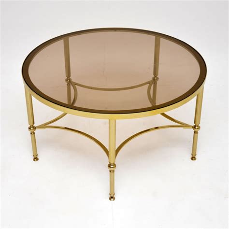 S Vintage French Brass Glass Coffee Table Retrospective