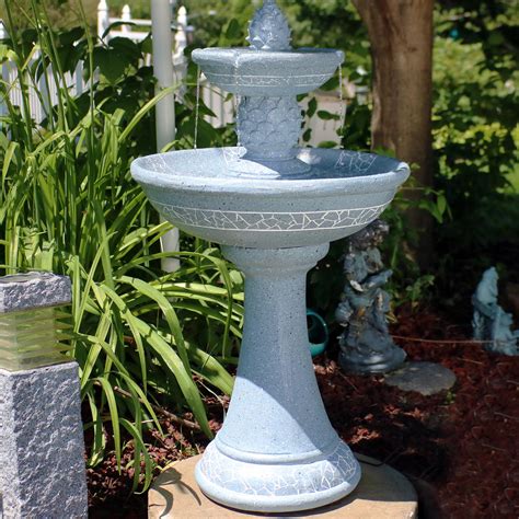 Sunnydaze Solar Outdoor Water Fountain With Led Lights Dual Pineapple