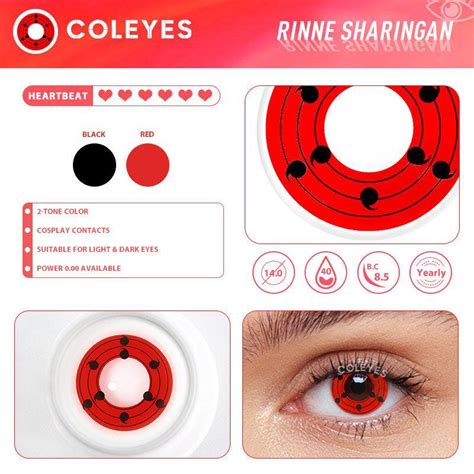 Coleyes Rinne Sharingan Yearly Prescription Colored Contacts