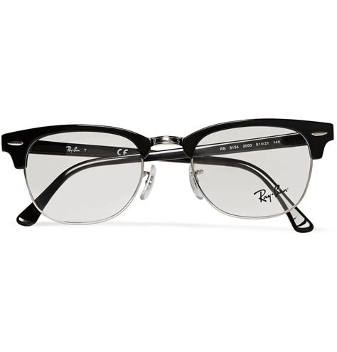 ray ban clubmaster acetate and metal optical glasses in black for men lyst
