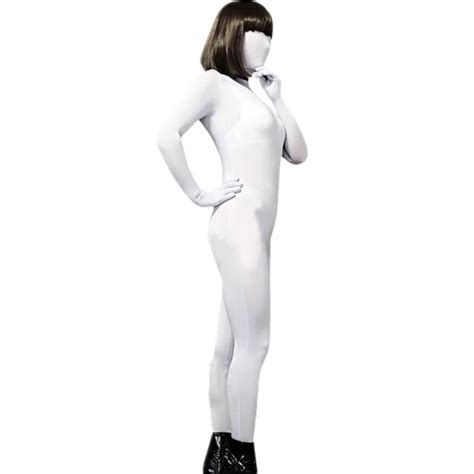 Buy Scf001 White Lycra Spandex Shiny Tights Unisex