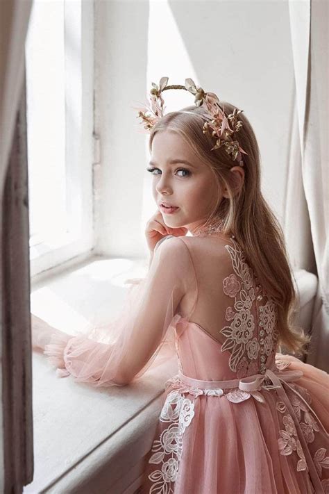 3100 Pink Princess Dress Long Sleeves Mia Bambina Boutique