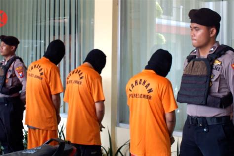 Polres Jember Tangkap 3 Residivis Spesialis Perampok Nasabah Bank