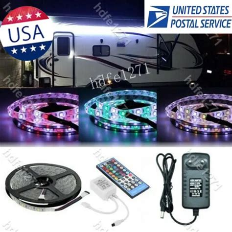 Rv Awning Camper 16ft Rgbw Color Changing Led Strip Light Kit Dual