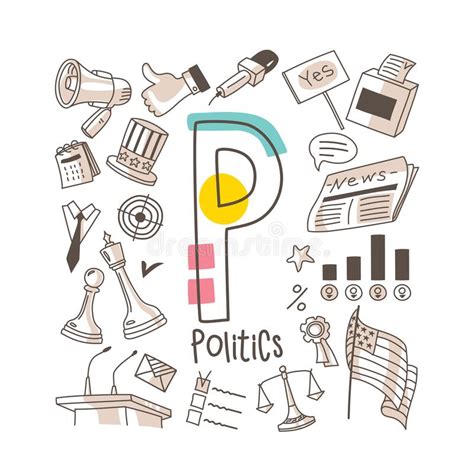 Politics Doodle Concept Stock Vector Illustration Of Podium 130958988