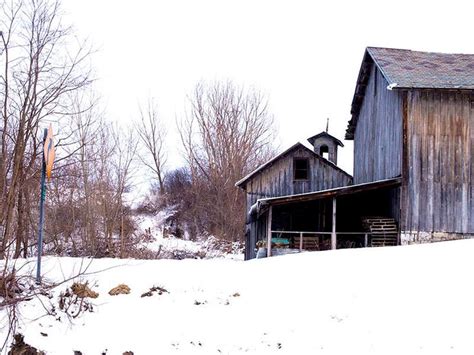 Photo Of Old Victorian Barn Rural Farm Photography Rustic Photograph Cupola Vintage Winter