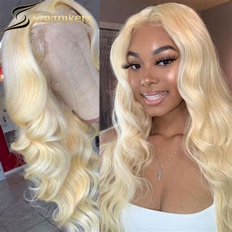 Body Wave Free Part Hd Blonde 613 Lace Frontal Wig Pre Plucked