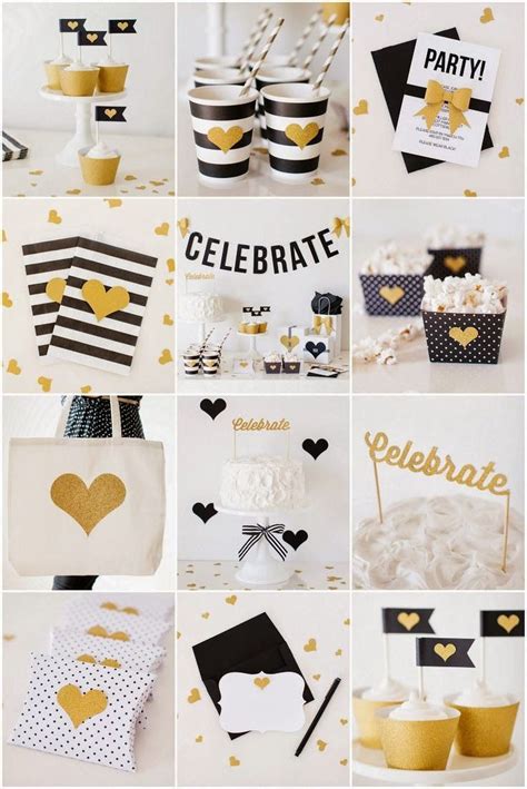 Chezmaitaipearls Birthday Blue Black And Gold Party Decorations