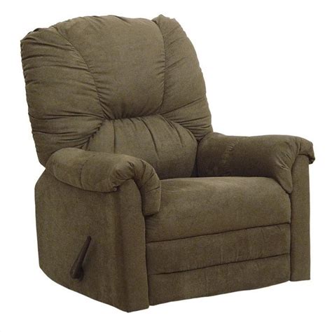 It can trigger when pressing on the backrest or driven by a separate lever. Catnapper Winner Oversized Rocker Recliner Chair in Herbal ...