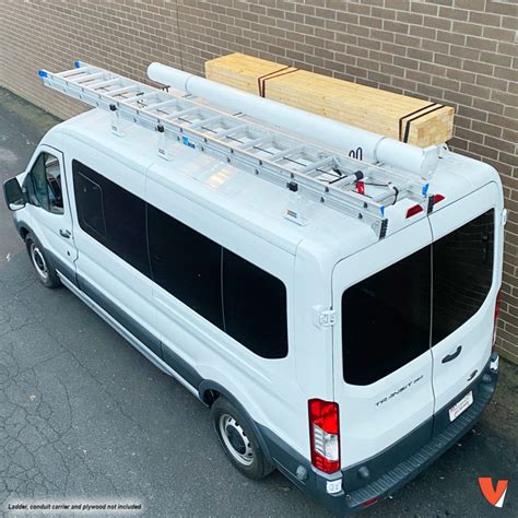H1 Ladder Roof Rack For Ford Transit Cargo Van 2015 On Vantech Usa