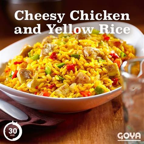 Cheesy Chicken And Yellow Rice Recipe Yellow Rice Recipes Cheesy