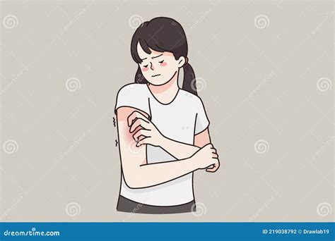 Itchy Skin Allergy Skin Problems Concept Stock Vector Illustration