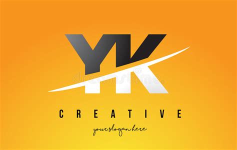 Yk Y K Letter Modern Logo Design With Yellow Background And Swoosh