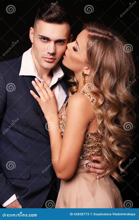 Love Story Beatiful Couple Gorgeous Blond Woman And Handsome Man Stock Image Image Of Affair