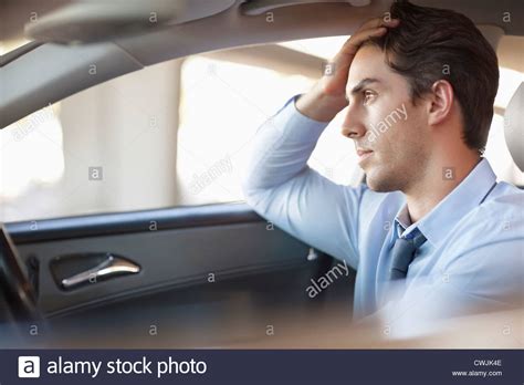 Frustrated Businessman Driving Car Stock Photo Royalty Free Image
