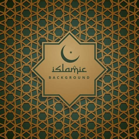 Golden And Green Islamic Background Free Vector
