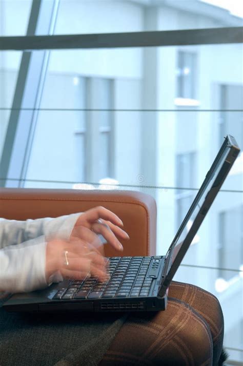 Woman Typing On The Computer Stock Photo Image Of Busy Keyboard