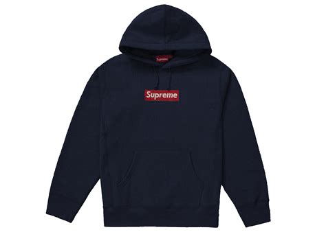 Supreme Swarovski Box Logo Hoodie Sweatshirt Ss 19 In Navy Blue For