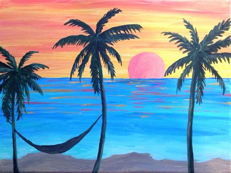 Palm Tree Sunset Drawing At Explore Collection Of