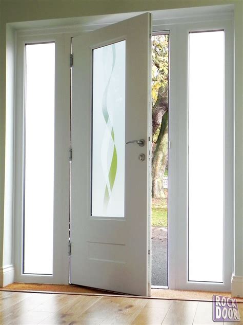 The Vogue Ultimate Rock Door With The Haze Glass Design White External