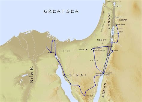 The Traditional Route Of The Israelites Exodus From Egypt Journey