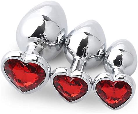 butts plugs 3pcs set intimate metal anal beads with crystal jewelry heart butt plug