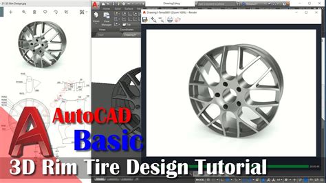 3d Rim Tire Design Tutorial With Autocad For Beginner Youtube