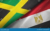 Jamaica and Egypt Two Flags Textile Cloth Stock Illustration ...