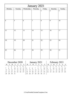 6 how to make a printable yearly calendar for your planner. January 2021 Calendar Printable with Holidays