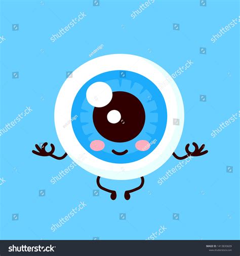 Strong Cute Healthy Happy Human Eyeball Stock Vector Royalty Free