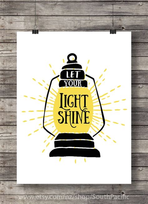 Let Your Light Shine Printable Art Hand Lettering Scripture Etsy