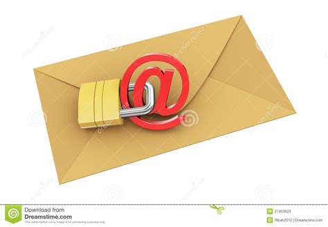 3d Envelope Protect With Padlock Stock Illustration - Illustration of email, protect: 27453523