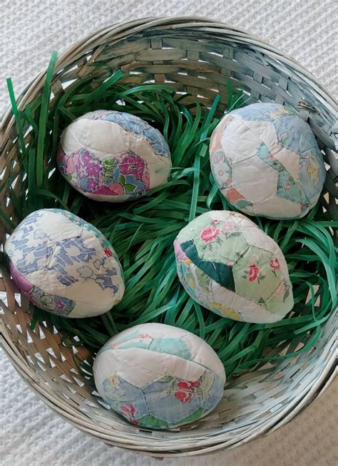 Set 3 Of Five Handmade Quilted Stuffed Easter Eggs Etsy