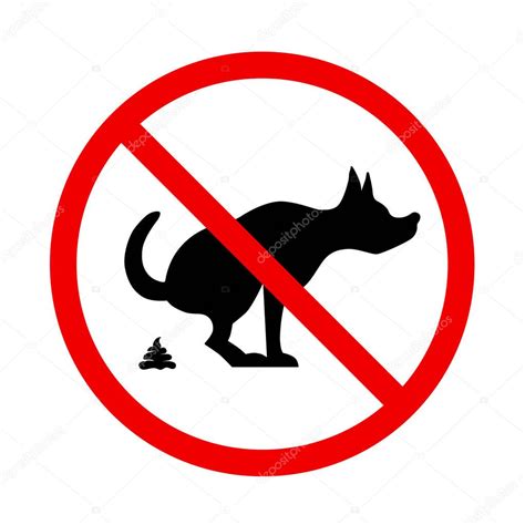 No Dog Poop Sign Shitting Is Not Allowed No Poo Poo Vector Stock