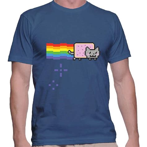 Mens Nyan Cat Rainbow Funny Tee Shirt In T Shirts From Mens Clothing