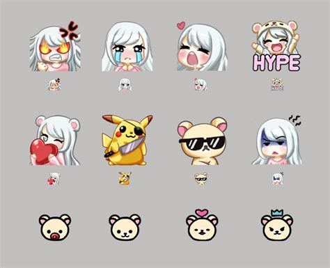 For each emote you will receive the following sizes: Commission twitch emotes for LadyRarw by Nyalis on DeviantArt