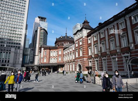 Tokyo, Japan. 6th Feb, 2023. Tokyo Station Marunouchi side on a sunny