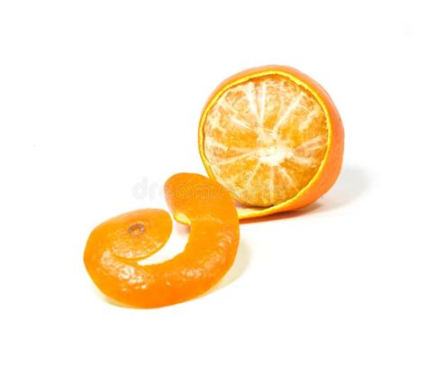 Orange With Peeled Spiral Skin Stock Image Image Of Juicy Background