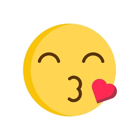 Emoticon de besos icono de emoji romántico lindo Vector Premium