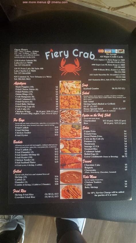 Online Menu Of Fiery Crab Restaurant New Orleans Louisiana 70112 Zmenu
