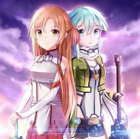 Asuna Yuuki Asuna And Sinon Asada Shino By Sword Art Online ღ