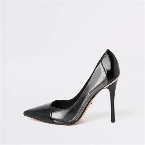 River Island Black Perspex Side Court Shoes Lyst