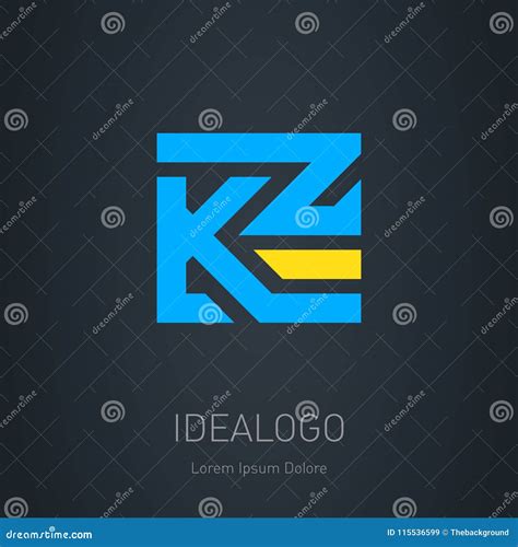 kz initial logo k and z vector design element or icon stock vector illustration of emblem