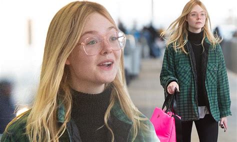 Elle Fanning 20 Goes Makeup Free In Sophisticated Specs As She Touches Down In New York City
