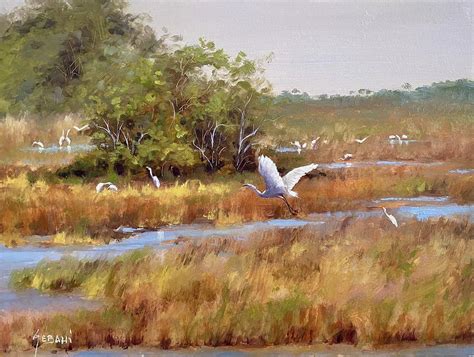 Florida Everglades Landscape Art Print Painting By Karim Gebahi Pixels